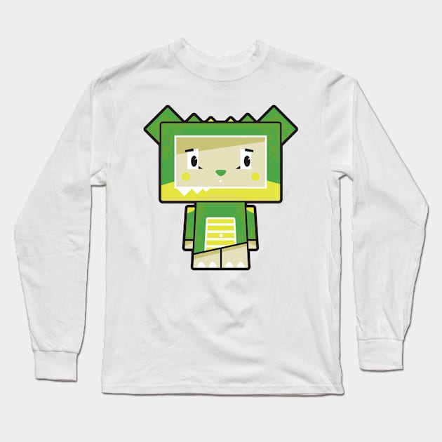 Cute Cartoon Blockimals Crocodile Long Sleeve T-Shirt by markmurphycreative